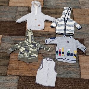 Baby boys size 3-6 months winter sweater, light jacket bundle of 5